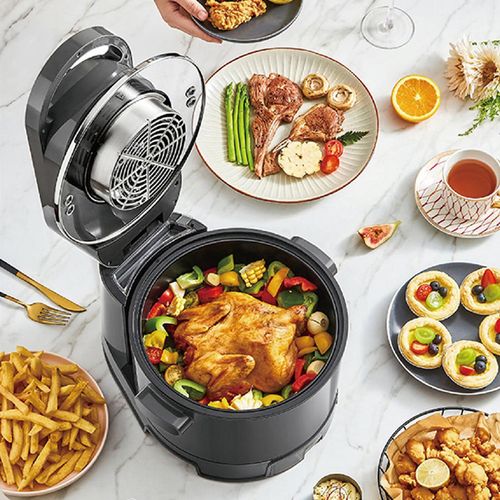 Hoper Layer Multi-functional 2 in 1 air fryer & smokeless BBQ grill