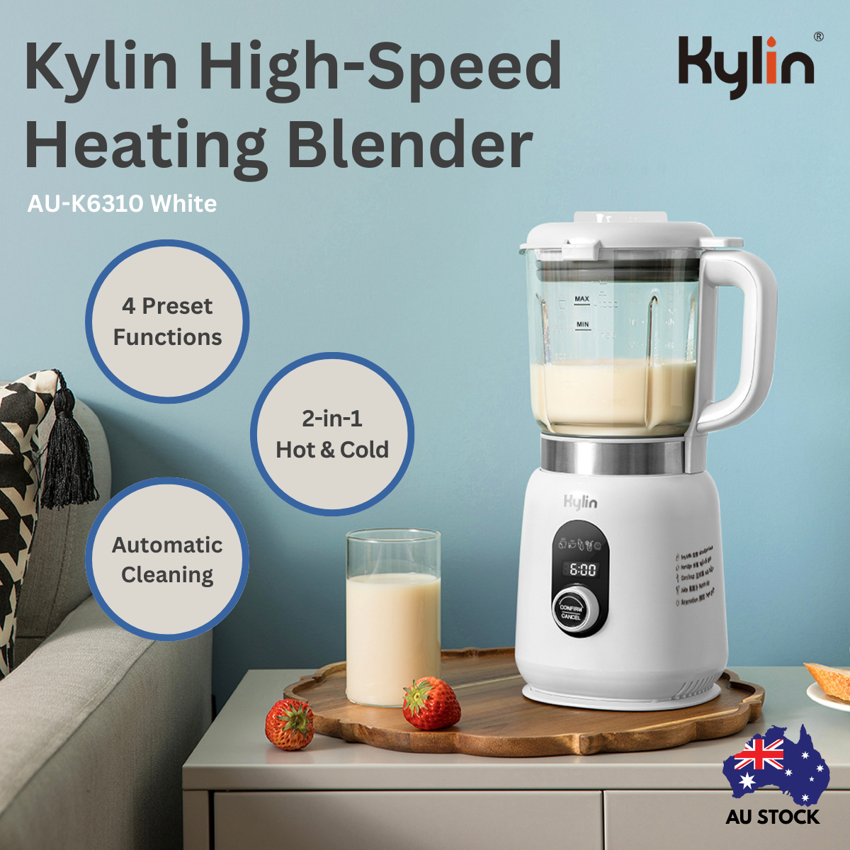 Kylin High-Speed Heating Blender 1L AU-K6310