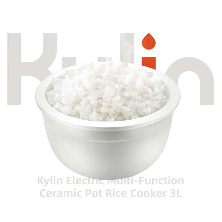 Kylin Electric Multi-Function Ceramic Pot Rice Cooker 3L White/Pink AU-K1030