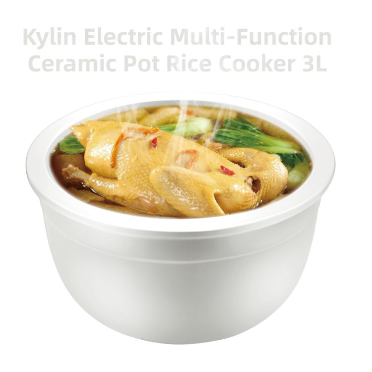 Kylin Electric Multi-Function Ceramic Pot Rice Cooker 3L White/Pink AU-K1030