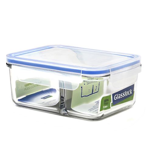 GLASSLOCK Duo Container Rectangle 1L