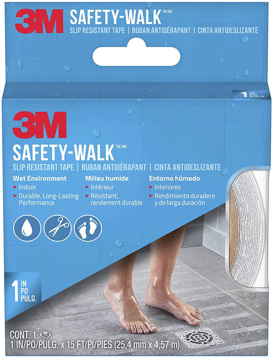 3M Safety-walk Slip Resistant Tape, Clear, 1-in. X 15-ft.