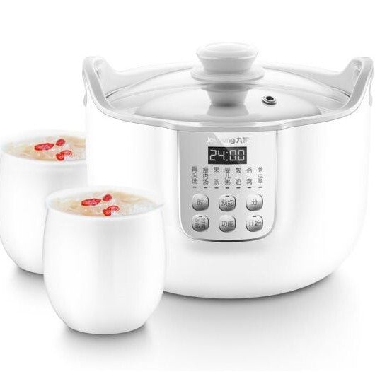 Joyoung White Porclain Slow Cooker 1.8L With 3 Ceramic Inner Pots